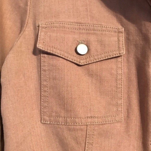 KENNETH COLE NEW YORK Size 8 Tan Khaki Jacket Neutral Cinched Waist Layering - Picture 5 of 9